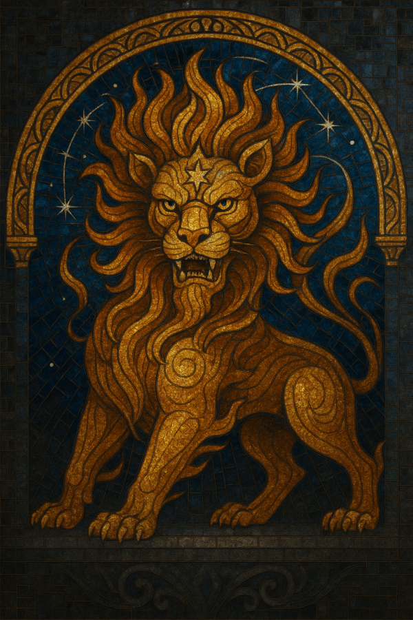 Custom Mythical Lion Mosaic